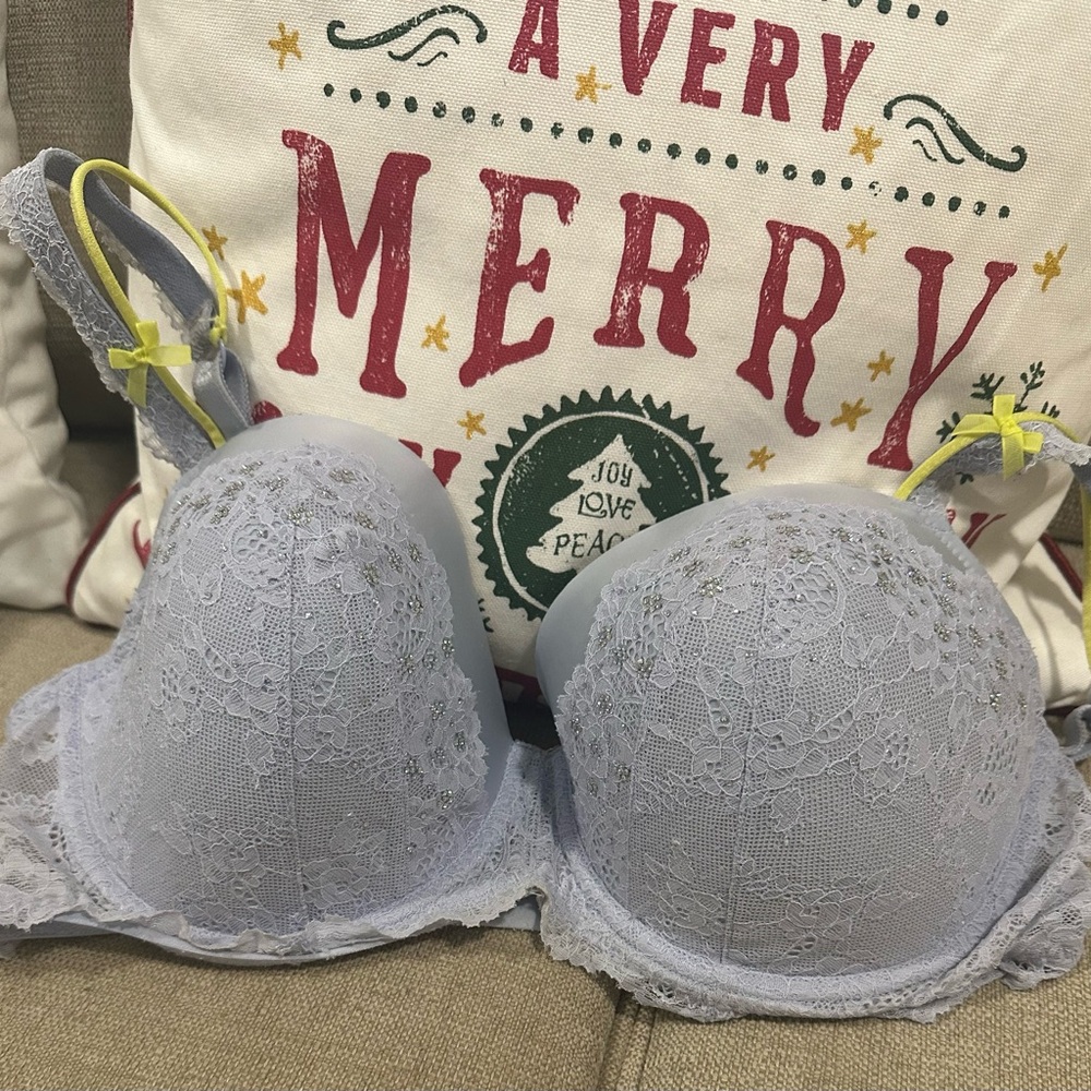 Elegant Lace Underwire Bra by Victoria’s Secret 38DD - Light periwinkle
